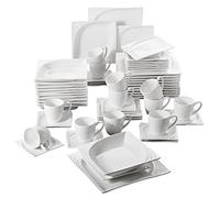 Malacasa - Juego de vajilla de 30 y 60 piezas, porcelana, crema, 60 teilig tafelservice