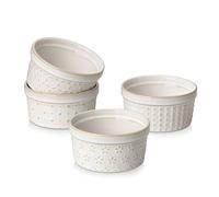 MALACASA Series Ramekin Dish, 4 Piezas Cuencos y Platos de Postre/Snack/Salsa 180ml Crema de Cerámica, Aptos para Lavavajillas y Horno