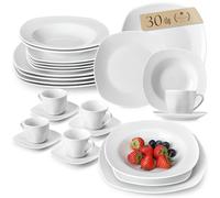 MALACASA Vajilla Completa Moderna de Porcelana 30 Piezas 6 Personas ELISA