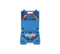 Maletín Analizador Profesional - Manómetro Doble Vía (2 Vías) - Kit Completo con Mangueras de Carga (3 Unidades) - Para Gases Refrigerantes R32, R410A y R407C - Visor 68mm