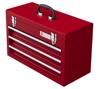 Maletín de herramientas DURHAND, vacío, 51 x 22 x 32 cm. Caja de herramientas con 3 cajones, color rojo