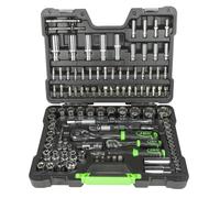 Maletín de Herramientas JBM modelo 54047 de 113 piezas con vasos 12 cantos cromado - Juego Completo de Herramientas Manuales para el Hogar. Moto, coche y Motor, Excelente Precio