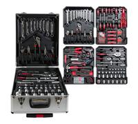 Maletín de Herramientas Profesional 1299 Piezas - Carro con Asa Telescópica y Ruedas, Caja Completa Multinivel para Taller Mecánico y Bricolaje, Organización Superior - Negro (H001 7990 2599 D1)