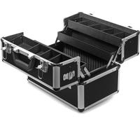 Maletín de transporte de aluminio Wiltec, maletín de almacenamiento con 2 llaves, maletín universal para herramientas, hobbies, trabajo, maletín multiusos con compartimentos internos