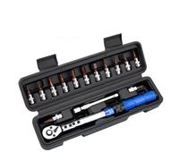 Maletín herramientas multiusos Juego 15 Uds Llave Dinamométrica Para Bicicleta Herramienta Llave Allen De 1/4 "y 2-24Nm Llave Inglesa De Tipo Preestablecido Herramienta Reparación Automóviles