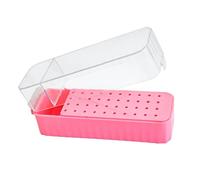 Maletín Portabrocas para Uñas - Organizador 40 Huecos para Fresas Manicura - Caja De Almacenamiento Con Tapa Transparente Antipolvo Para Esmaltado En Gel En Estación De Trabajo De Salón