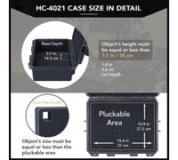 Maletín rígido impermeable HC-4021 con interior personalizable de espuma, dimensiones interiores de 39,5 x 29,5 x 18 cm, ideal para electrónica y otros artículos