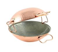 MALI'S 43041 - Cataplana, Saltadora, Wok de cobre martillado interior estañado - Horno, todas las luces excepto inducción, Ø 30 cm