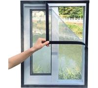 Malla anti-insectos para ventanas Unyqoos®, cortable, 130x150 cm, incluye cinta de velcro, universal para caravanas y casas de vacaciones, con cierre magnético