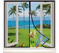 Malla anti-mosquitos para ventanas, 120 x 140 cm, con tiras magnéticas