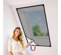 Malla anti-mosquitos para ventanas, fibra de vidrio, 140 x 150 cm, cierre magnético, protección contra insectos