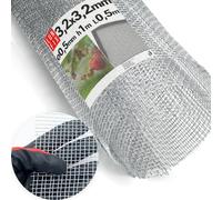 Malla de Alambre galvanizada fina 3,2x3,2mm Ø0,5mm 1x0,5m para ventilación y aireación, rejilla y tela metalica tipo pajarera y gallinera, malla metalica para protección contra insectos y ratones
