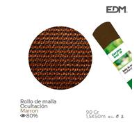Malla de ocultación edm 75803 1,5 x 50 m marrón 80% polipropileno
