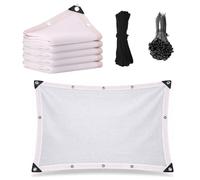 Malla de Sombreo Blanca Transpirable 50% Uv con Ojales Red de Sombreo Rectangular Toldo Vela Exterior Tela Hdpe 3x3 3x4 4x4 4x5 4x8 6x6 para Gallinero Huerto Huerto Invernadero Plantas(8x1.5m)