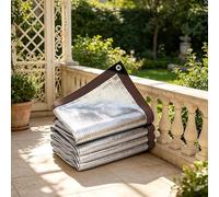 Malla de sombreo Rectangular de Aluminio Reflectante, Reutilizable | Toldo de Sombra 99 % de protección térmica con ojales, fácil de colgar para coche, gallinero, perrera, plantas y camping