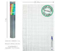 Saturnia Malla electrosoldada galvanizada 13x13 – altura 100 cm – rollo 25 m – uso doméstico