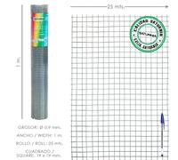 Saturnia Malla electrosoldada ligera galvanizada 19x19 alto 100 cm Rollo 25 metros