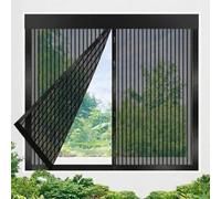 Malla King Kong Mosquitera Cortina Puerta Magnetica Imantada Exterior Corredera, Antimosquitos Con Imanes, Tela Mosquiteras De Ventanas, Magnético Automático Para Salón(Black,55x120cm)