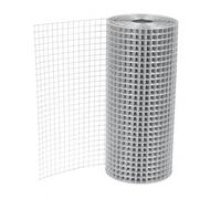 Malla Metálica Electrosoldada Galvanizada. Perfecta para plantas y animales, múltiples usos. Rollo 1x25 m. Hueco 12 mm. Grosor del Cable 0.9 mm. Plateado