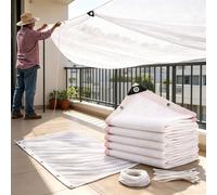 Malla Sombra Toldos Exterior, Red de Sombra Blanco con Ojales Resistente a los Rayos UV 50% 4x5M Tela de sombreo para Techados Gallinero Jardín Balcon Patio Flores Plantas(1.5x3.75m)