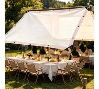 Malla Sombreadora 90% Opacidad Blanca Toldo Vela Sombra HDPE Exterior | 4x8.5m Malla Ocultación Transpirable Lona sombra Pantalla Solar Anti UV para Terraza camping piscina fiestas caravana