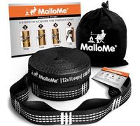 MalloMe Juego de correas para hamacas XL, versátiles, resistentes (2 correas incluidas de 500 libras cada una), 26 trabillas y sistema de suspensión 100% sin estiramiento, accesorios para hamacas de