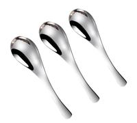 MALUGOGO 3 Cucharas de Cocina de Acero Inoxidable 304 Resistentes y Duraderas Mango Ergonómico y Cabeza Redonda Juego de 3 Piezas para Uso Doméstico