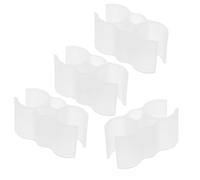 MALUGOGO 4 soportes de plástico blanco para escoba y recogedor con doble conexión para un enlace seguro y estable, abrazadera de bloqueo de mango de escoba para fijación de herramientas de limpieza
