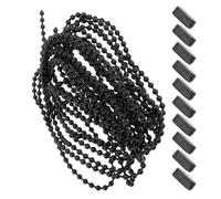 MALUGOGO Cordón de Persiana Cuentas Negro de Pom para Cortinas y Persianas Enrollables, Suave y Accesorios de Conexión, 1 Set para Uso en Decoración del Hogar