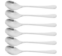 MALUGOGO Cucharas Resistentes al Calor Juego de 6 de Acero Inoxidable Mango Largo y Diseño Grueso y Cómodas para Servir en Cocina y Café