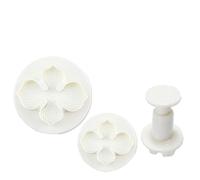 MALUGOGO Juego de 3 Cortadores de Émbolo para Fondant en Plástico Abs Alimentario, Ligeros y Fáciles de Limpiar, Ideales para Decoración DIY en Azúcar y Pasta de Pétalos
