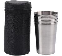 MALUGOGO Juego de Vasos para Picnic de Acero Inoxidable 170ml, Copas de Licor Ligeras sin Rebabas, Adecuado para Camping y Bar Portátil