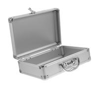 MALUGOGO Maletín de metal portátil de aleación de aluminio para hombre con protección de contraseña y asa, organizador de herramientas multifuncional para actividades al aire libre y tiendas