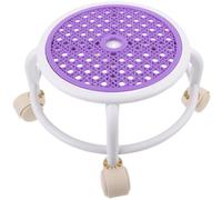 MALUGOGO Taburete de plástico ligero con ruedas, redondo, giratorio, para pedicura y salón de uñas, para el hogar o spa profesional