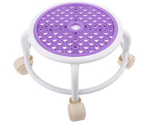 MALUGOGO Taburete de plástico ligero con ruedas, redondo, giratorio, para pedicura y salón de uñas, para el hogar o spa profesional