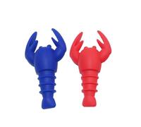 MALUGOGO Tapones de Silicona para Botellas de Vino en Forma de Langosta 4 Piezas Reutilizables Seguros para Bar y Restaurante Color Aleatorio