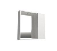 Mama Store Espejo de baño con Compartimento contenedor y luz LED-Blanco ártico, Madera de ingeniería, 60 cm x P. 16 cm x H.60 cm