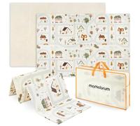 Mamabrum Alfombra Infantil de Juegos Acolchada 180 x 120 cm - Colchoneta Doble Cara para Niños - Plegable, Antideslizante e Impermeable - Diseño Ciudad/Beige - Espuma XPE Segura