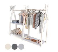 MAMOI® Perchero infantil de pie 95x106x32cm / 53x95x32cm | Colgador ropa niños Colgadores infantiles | Perchero para habitación bebés | Burro madera Perchero Infantil | 100% ECO | Hecho en la UE