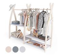 MAMOI® Perchero infantil de pie 95x106x32cm / 53x95x32cm | Colgador ropa niños Colgadores infantiles | Perchero para habitación bebés | Burro madera Perchero Infantil | 100% ECO | Hecho en la UE