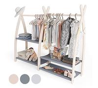 MAMOI® Perchero infantil de pie 95x106x32cm / 53x95x32cm | Colgador ropa niños Colgadores infantiles | Perchero para habitación bebés | Burro madera Perchero Infantil | 100% ECO | Hecho en la UE