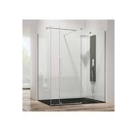 Mampara angular para ducha con hoja corredera fabricada en vidrio templado de seguridad VETRUM de GME - 156 a 161 cm / 67 a 69 cm