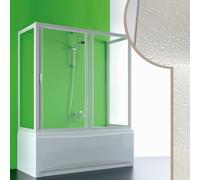 MAMPARA DE BAÑERA 3 LADOS 75x160x75 CM PVC CRILEX ACRÍLICO HOJA CORREDERA