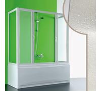 MAMPARA DE BAÑERA 3 LADOS 90x170x90 CM PVC CRILEX ACRÍLICO 2 HOJAS CORREDERAS