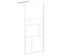 Mampara De Ducha Accesible Vidrio Esg Blanco 90x195 Cm Vidaxl