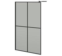 Mampara De Ducha Accesible Vidrio Templado Oscuro 118x190 Cm Vidaxl