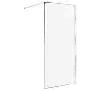 Mampara De Ducha Baño De Vidrio Templado Sin Puerta Plateado 90 X 190 Cm Waspam