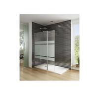 Mampara de ducha de tipo frontal con un panel fijo y uno abatible con decorado SCREEN de GME - Barra soporte pared pivotante 120cm / 98 cm / 25 cm