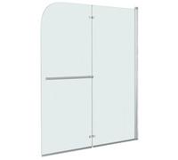 Mampara De Ducha Plegable 2 Paneles Esg 120x140 Cm Vidaxl