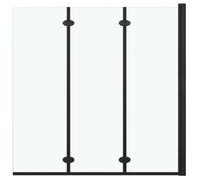 Mampara De Ducha Plegable 3 Paneles Esg 130x138 Cm Negro Vidaxl